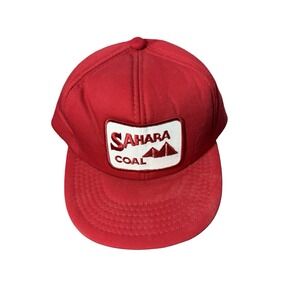 Vintage Sahara Coal Fiber Optics Patch Red Mesh Snapback Hat
